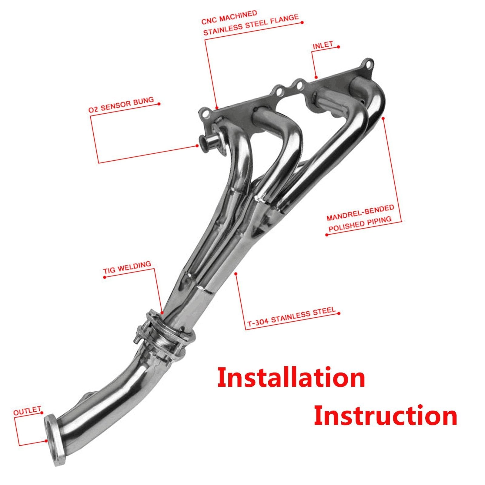 Toyota Tacoma Exhaust Header 1995-2001 2.4L 2.7L L4