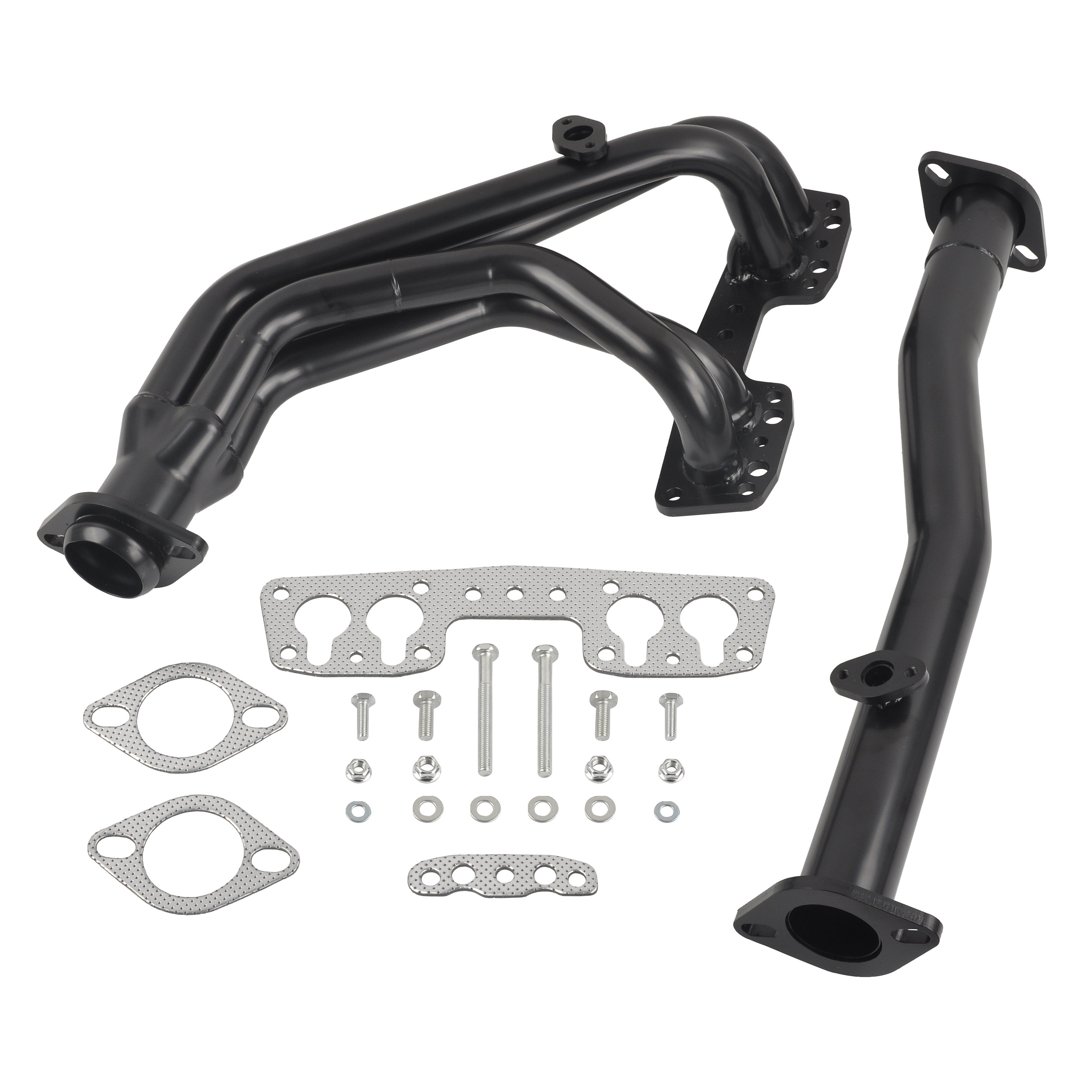 Black Performance Exhaust Header System For 90-95 T,oyota Pickup&4-Runner 2.4L 22RE 4WD